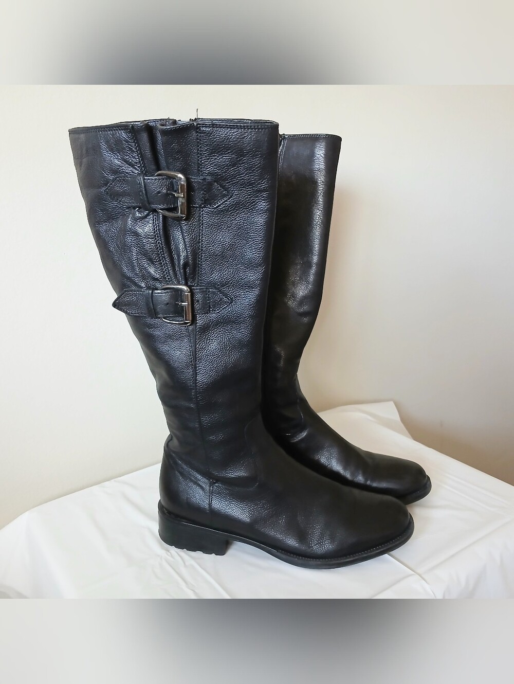 Clarks Mullin Spice Black Riding Boots Size 6.5